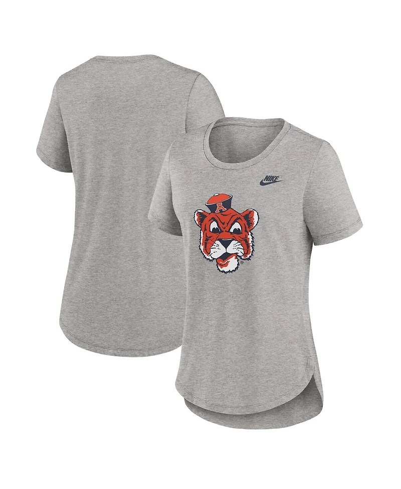 Nike Women's Heather Gray Auburn Tigers Legacy Primary Logo Tri-Blend T-Shirt
