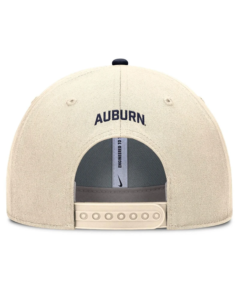 Nike Men's Natural Auburn Tigers Rise Primetime Dri-fit Trucker Adjustable Hat