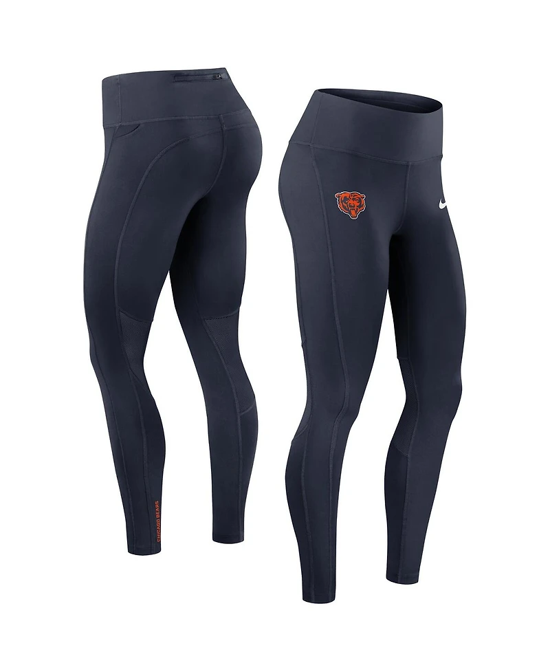 Nike Women's Navy Chicago Bears Primetime Epic Fast Performance Leggings