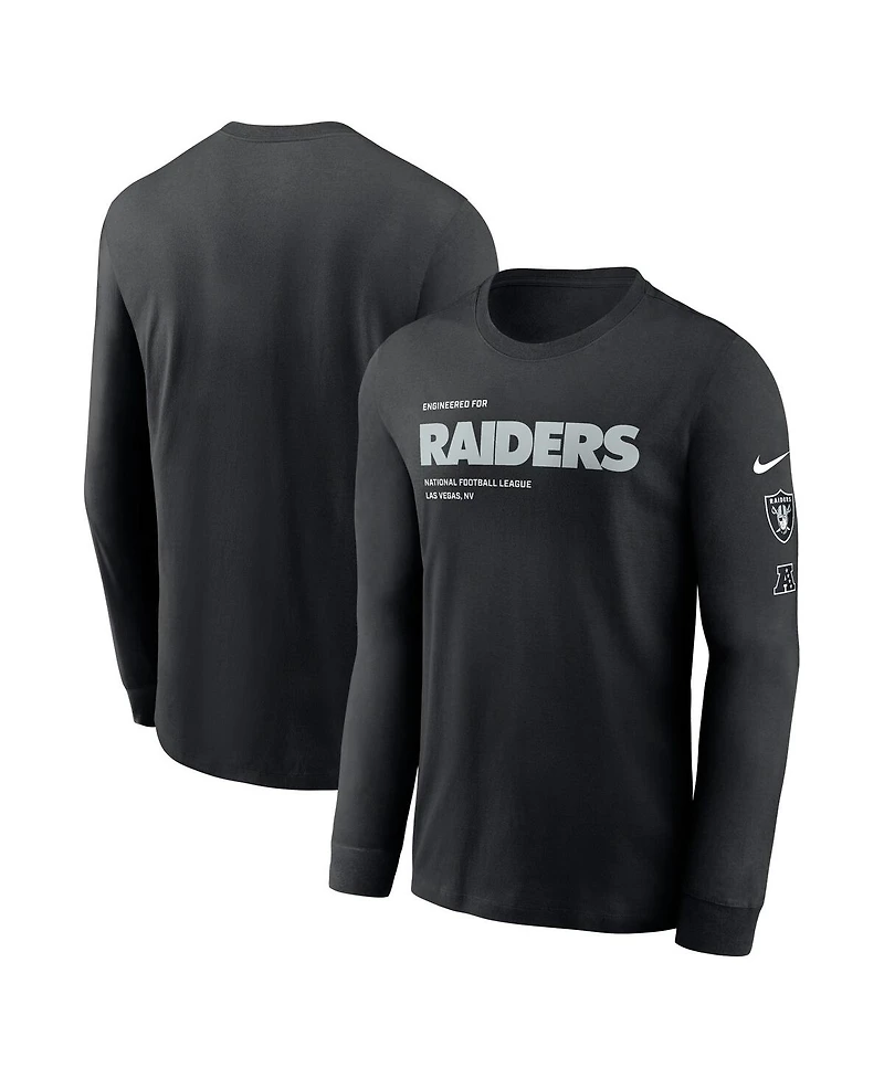 Nike Men's Black Las Vegas Raiders Play to Win Essential Long Sleeve T-Shirt