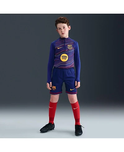 Nike Big Boys and Girls Blue Barcelona 2025/26 Dri-fit Stadium Shorts