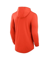 Nike Men's Orange Auburn Tigers Classic Arch Tri-Blend Dri-fit Long Sleeve Hoodie T-Shirt