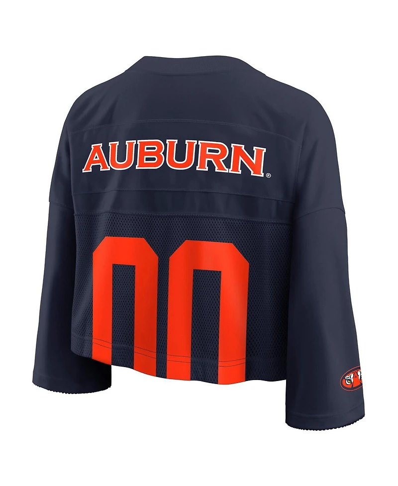 Nike Women's Navy Auburn Tigers Cropped Mesh Fashion Jersey
