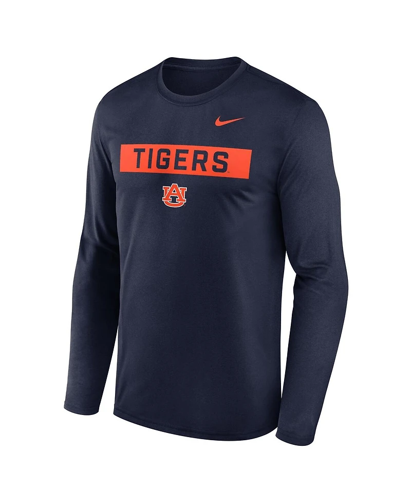 Nike Men's Navy Auburn Tigers Primetime Campus 2-Hit Legend Long Sleeve T-Shirt