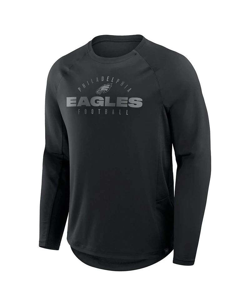 Fanatics Men's Black Philadelphia Eagles Coverage Scheme Long Sleeve T-Shirt