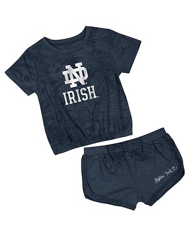 Colosseum Toddler 2-Piece Navy Notre Dame Fighting Irish Fern T-Shirt and Shorts Set