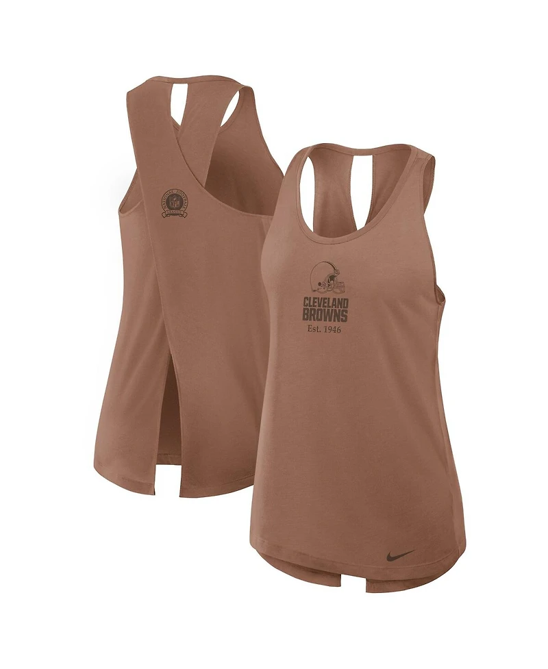 Nike Women's Brown Cleveland Browns Glory Crisscross Performance Tank Top