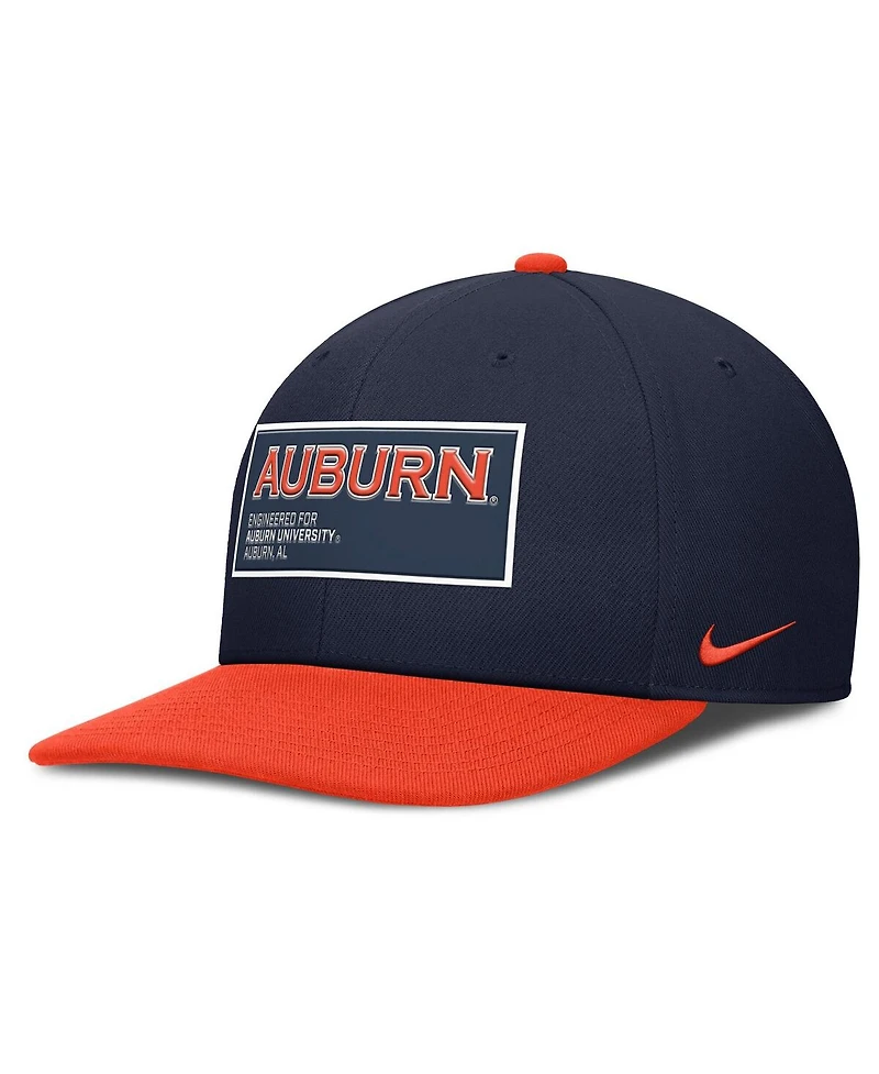 Nike Men's Navy/Orange Auburn Tigers 2025 On-Field Patch Pro Dri-fit Snapback Hat