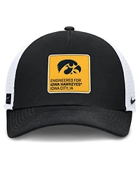 Nike Men's Black/White Iowa Hawkeyes 2025 On-Field Rise Engineered Trucker Adjustable Hat