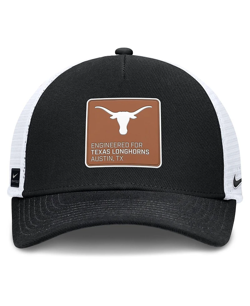 Nike Men's Black/White Texas Longhorns 2025 On-Field Rise Engineered Trucker Adjustable Hat