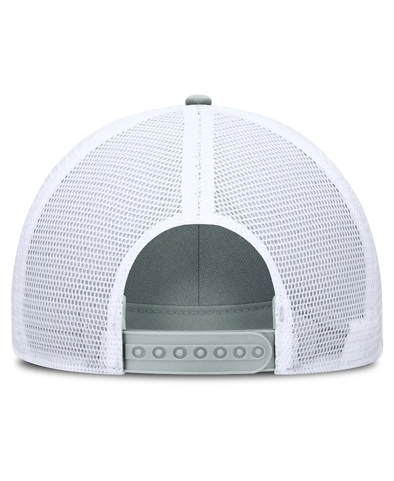 Nike Men's Silver/White Michigan State Spartans 2025 On-Field Rise Engineered Trucker Adjustable Hat