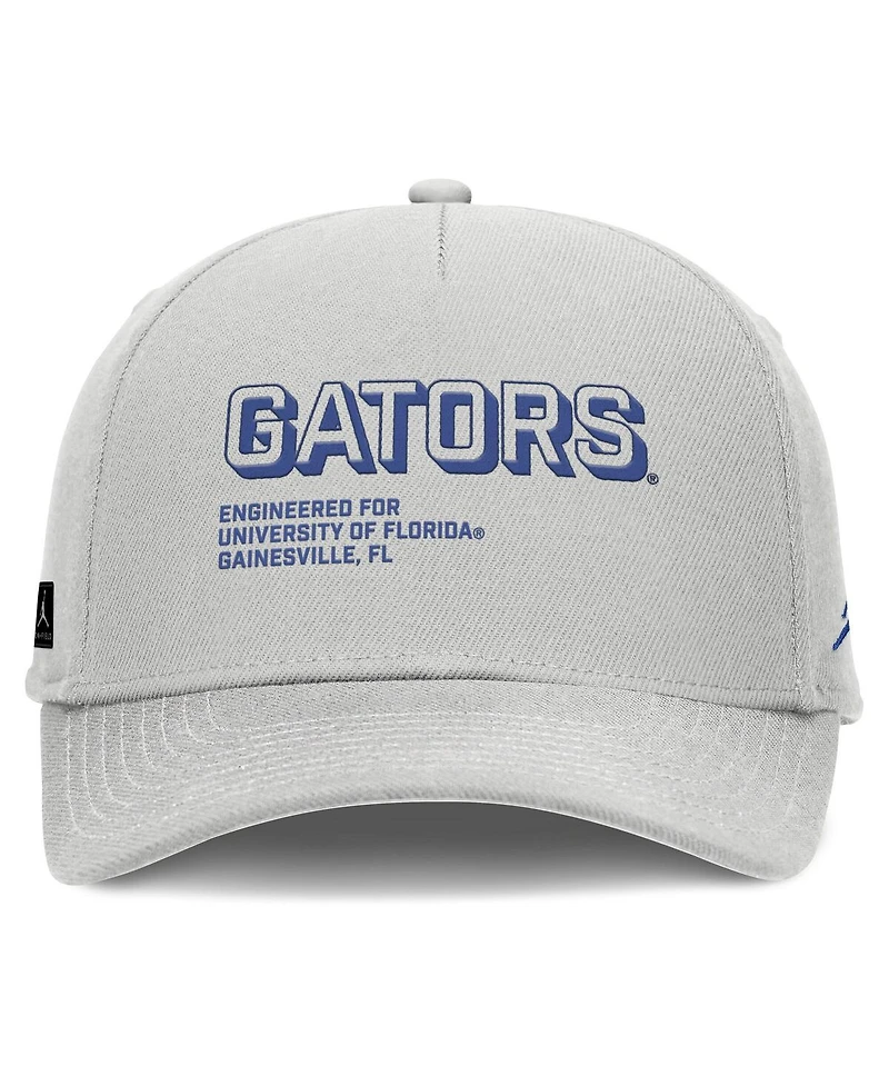 Jordan Men's Gray Florida Gators 2025 Sideline Dust Pinched Rise Adjustable Hat