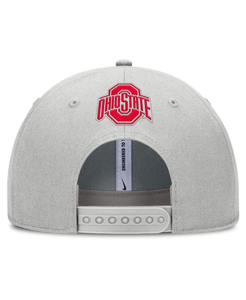 Nike Men's Gray Ohio State Buckeyes 2025 Sideline Dust Pinched Rise Adjustable Hat