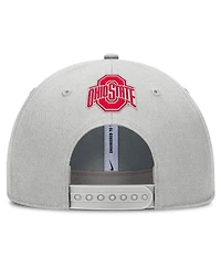 Nike Men's Gray Ohio State Buckeyes 2025 Sideline Dust Pinched Rise Adjustable Hat