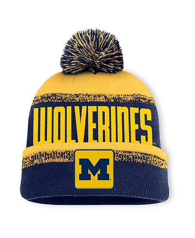 Fanatics Men's Navy/Maize Michigan Wolverines Thrive Cuffed Pom with Knit Hat