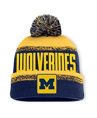 Fanatics Men's Navy/Maize Michigan Wolverines Thrive Cuffed Pom with Knit Hat