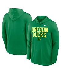 Nike Men's Green Oregon Ducks 2025 Sideline Performance Long Sleeve Hoodie T-Shirt