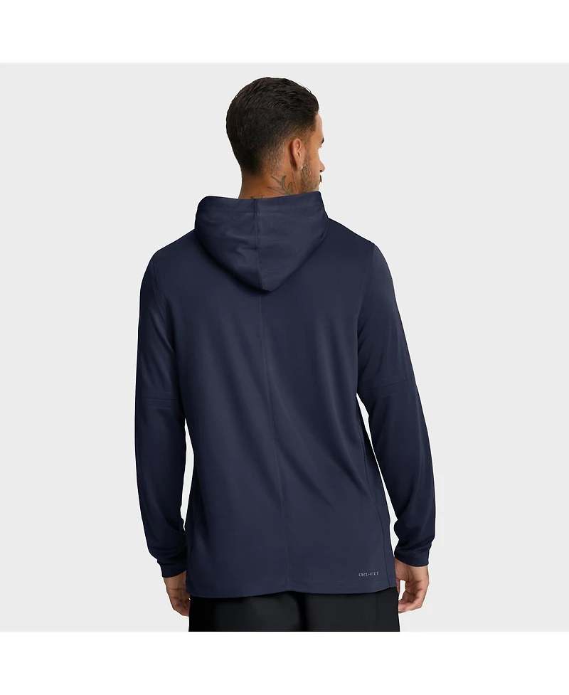 Nike Men's Navy Penn State Nittany Lions 2025 Sideline Performance Long Sleeve Hoodie T-Shirt
