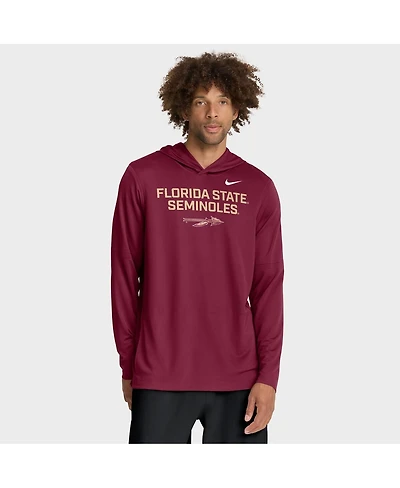 Nike Men's Garnet Florida State Seminoles 2025 Sideline Performance Long Sleeve Hoodie T-Shirt