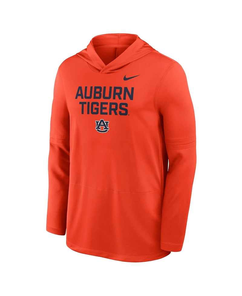 Nike Men's Orange Auburn Tigers 2025 Sideline Dri-fit Long Sleeve Hoodie T-Shirt