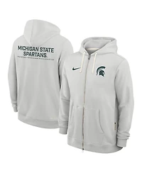 Nike Men's Gray Michigan State Spartans 2025 Sideline Standard Issue Dri-fit Full-Zip Hoodie