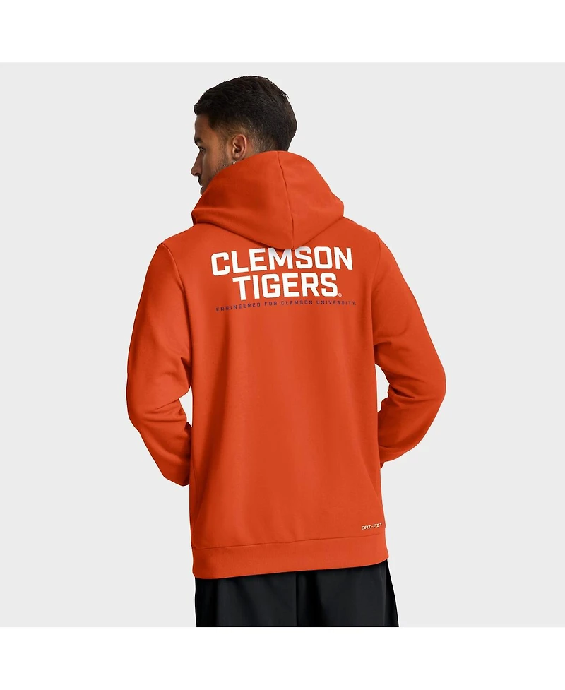 Nike Men's Orange Clemson Tigers 2025 Sideline Standard Issue Dri-fit Full-Zip Hoodie