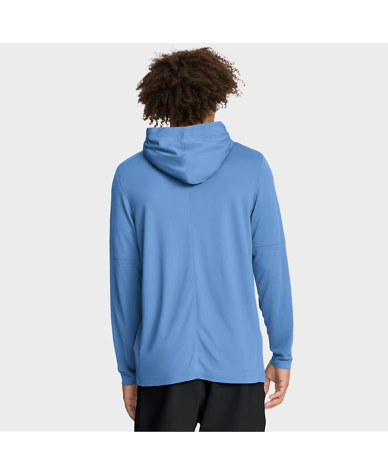 Jordan Men's Carolina Blue North Tar Heels 2025 Sideline Performance Long Sleeve Hoodie T-Shirt