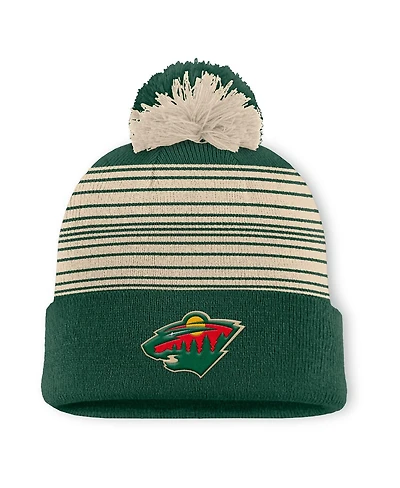 Fanatics Green Minnesota Wild Fundamental Spirit Cuffed Pom Knit Hat