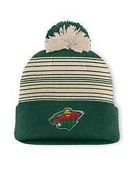 Fanatics Green Minnesota Wild Fundamental Spirit Cuffed Pom Knit Hat