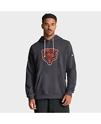 Nike Men's Anthracite Chicago Bears Sideline Standard Issue Initial Home Dri-fit Hoodie