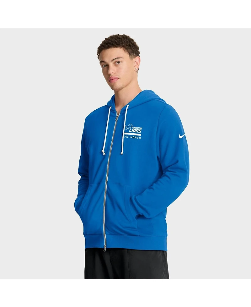 Nike Men's Blue Detroit Lions Sideline Standard Issue Utility Player Dri-fit Full-Zip Hoodie