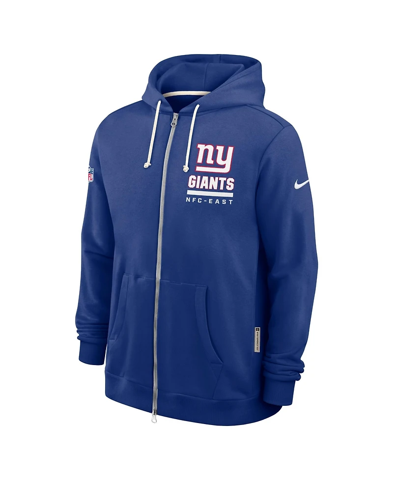 Nike Men's Royal New York Giants Sideline Standard Issue Utility Player Dri-fit Full-Zip Hoodie