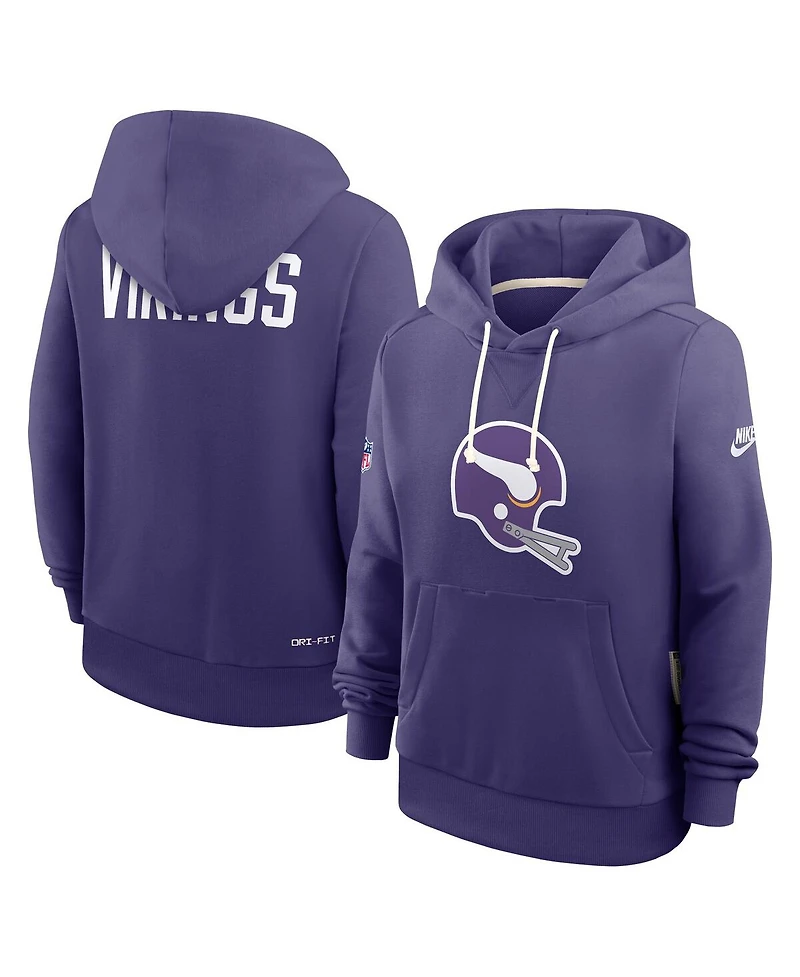 Nike Women's Purple Minnesota Vikings Sideline Standard Issue Throwback Dri-fit Hoodie