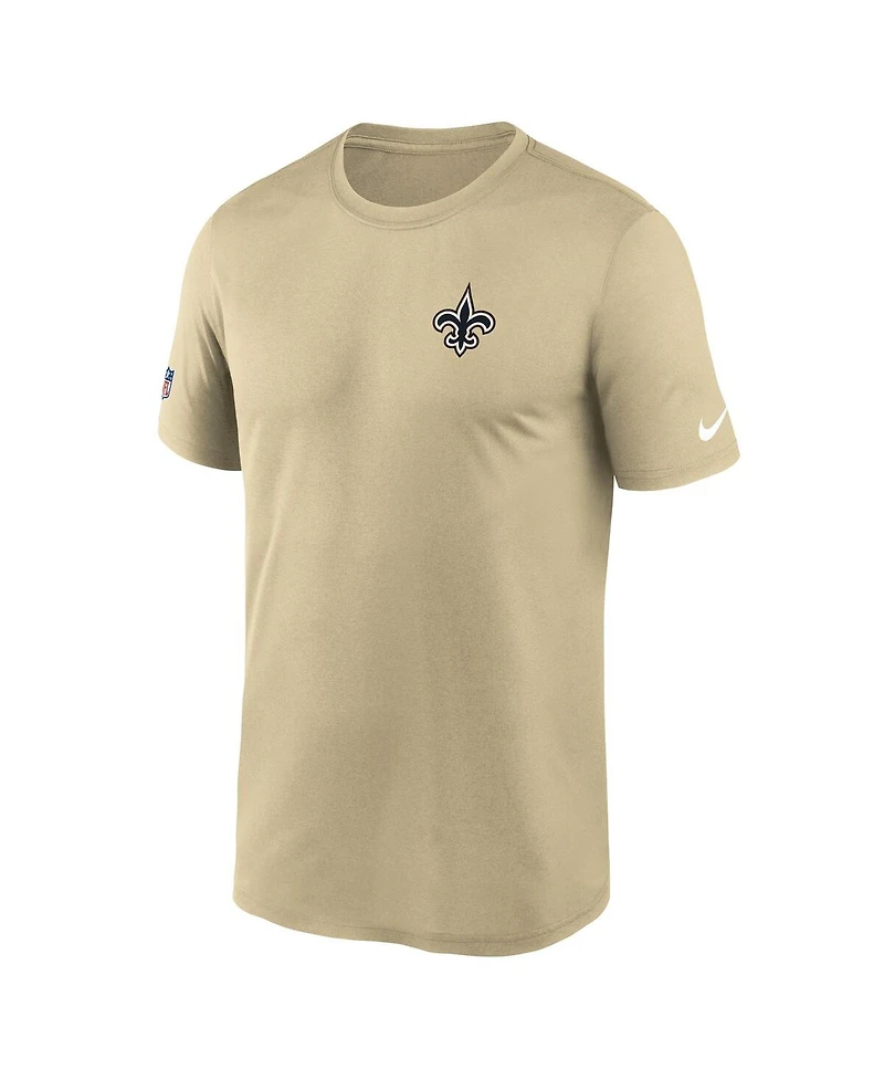Nike Men's Gold New Orleans Saints Sideline Alt Pack Small Logo Legend Performance T-Shirt