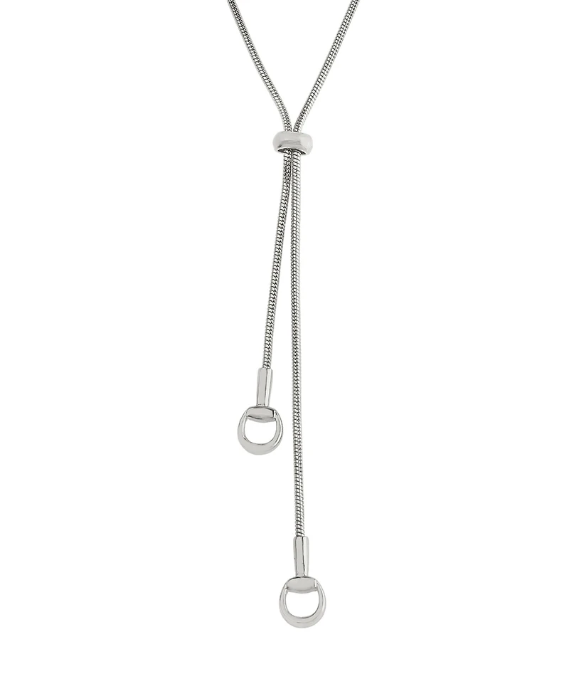 Steve Madden Rhodium Collegiate Link Y-Necklace
