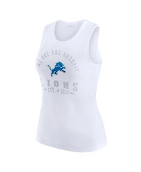 Wear by Erin Andrews Women's White Detroit Lions Ribbed Graphic Tank Top