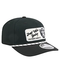 New Era Men's Black Las Vegas Raiders Chant 9SEVENTY Stretch-Snap Hat