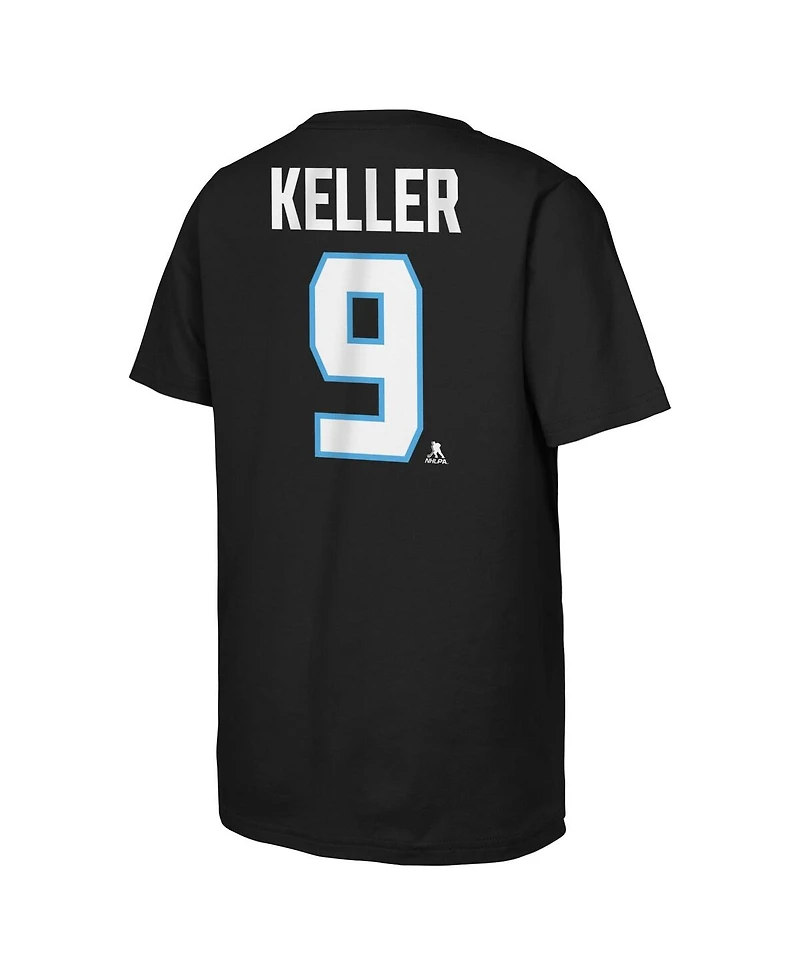 Outerstuff Big Boys and Girls Clayton Keller Black Utah Mammoth Captain Patch Name Number T-Shirt