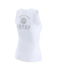 Wear by Erin Andrews Women's White Indiana Fever Rib-Knit Henley Tank Top