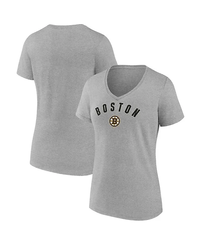 Fanatics Women's Gray Boston Bruins V-Neck T-Shirt