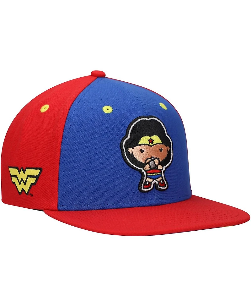 Lids Big Boys and Girls Royal/Red Wonder Woman Chibi Glow-in-the-Dark Snapback Hat