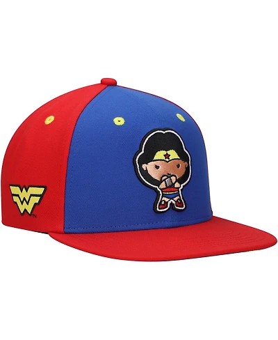 Lids Big Boys and Girls Royal/Red Wonder Woman Chibi Glow-in-the-Dark Snapback Hat