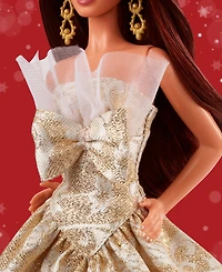 Barbie 2025 Holiday Barbie Doll with Dark Brown Hair