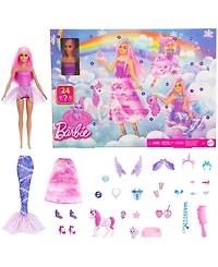 Barbie Advent Calendar with Fashion Doll and 24 Surprise Toy Accessories Including Unicorn and Pets
