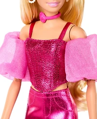 Barbie Deluxe Style Fashion Doll 5 in Metallic Pink Outfit with Corset Top and Accessories