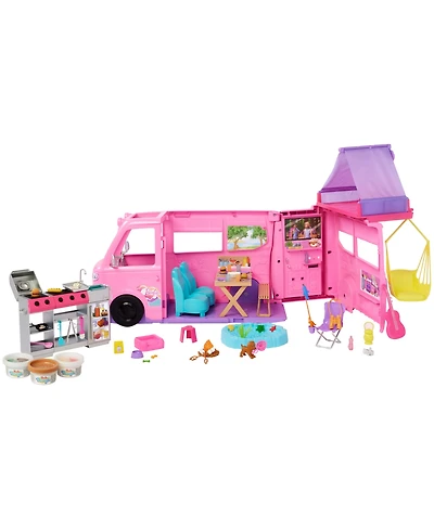 Barbie Dream Camper Playset with Roof Tent Bbq Grill