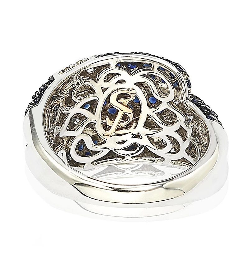 Suzy Levian New York Suzy Levian Sterling Silver Sapphire & Created White Sapphire Swirling Ring