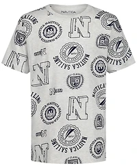 Nautica Toddler and Little Boys Mixed Print Short Sleeve T-Shirt