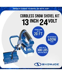 Snow Joe Ionmax 24-Volt Cordless Battery-Powered Snow Shovel Bundle, 13-In, Blue