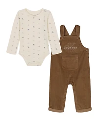 Calvin Klein Baby Boys 2-Piece Bodysuit and Overall Set